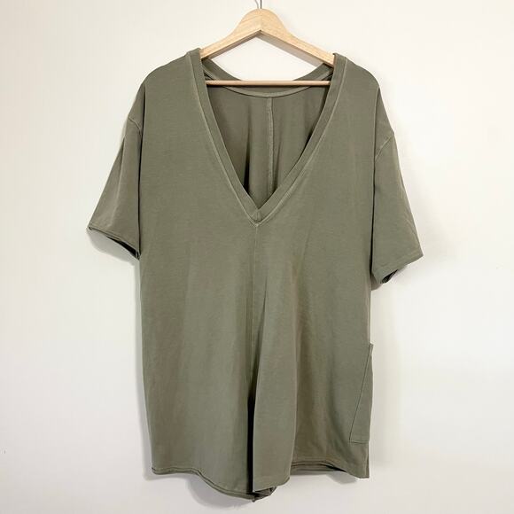 NWT Free People Movement Hot Shot Tee Romper Sage Stone - Picture 5 of 5